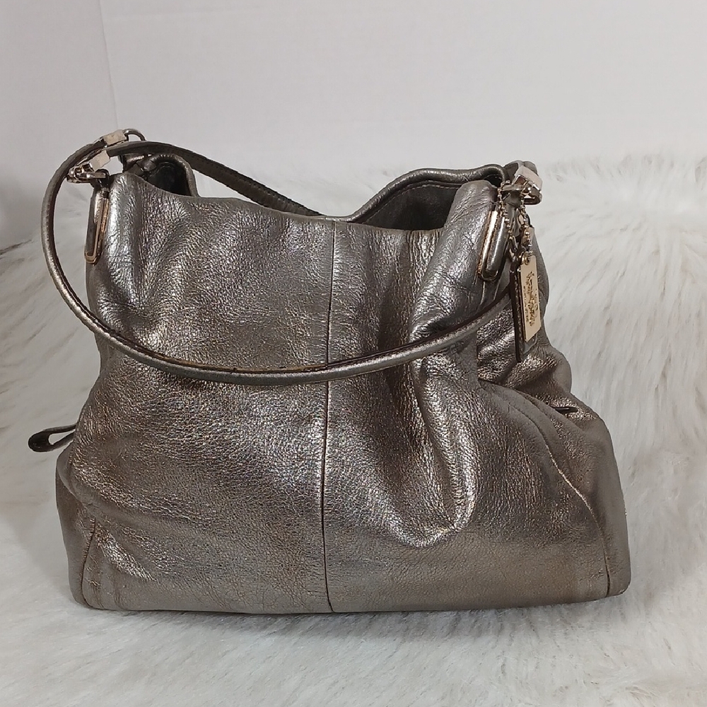 Coach Madison Phoebe Shoulder Bag In Metallic Leather Women's